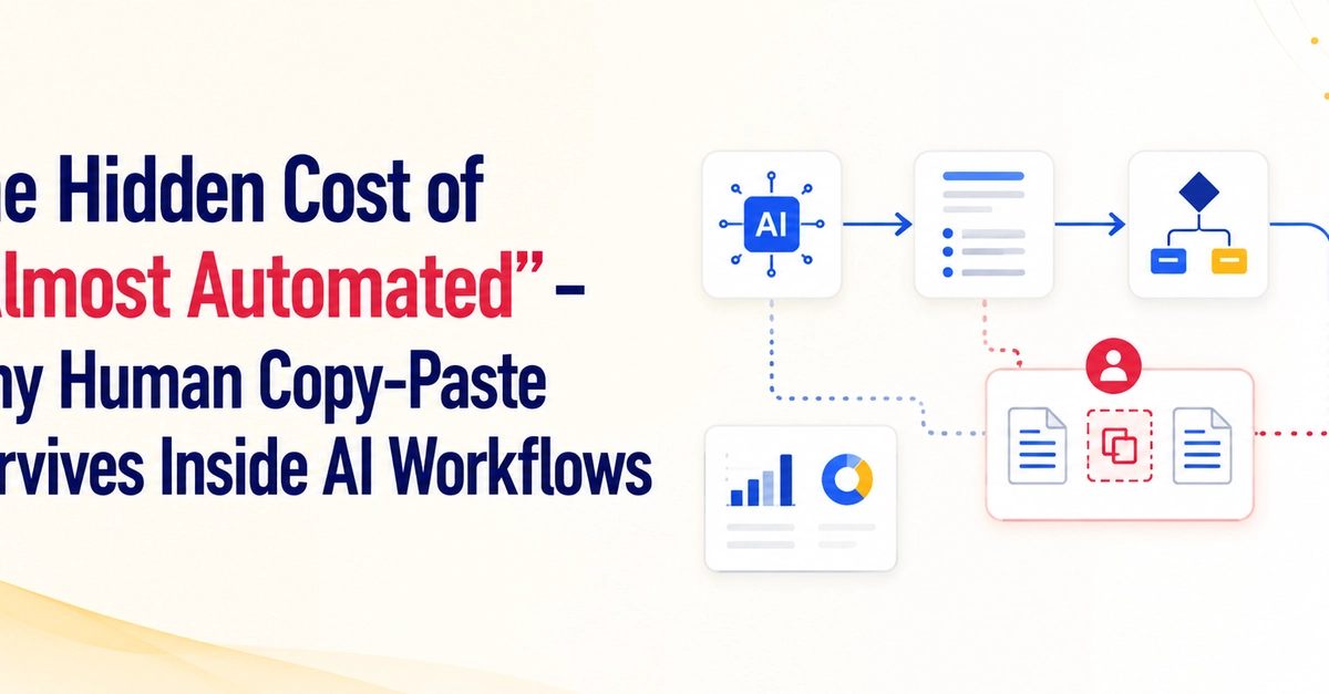The Hidden Cost of “Almost Automated”: Why Human Copy-Paste Survives Inside AI Workflows