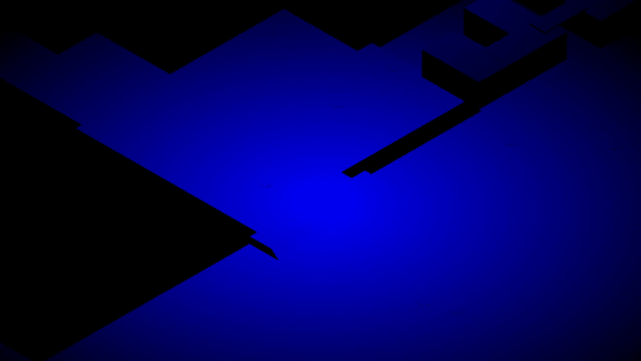 Gradient texture generated by a camera positioned at the player's point of view