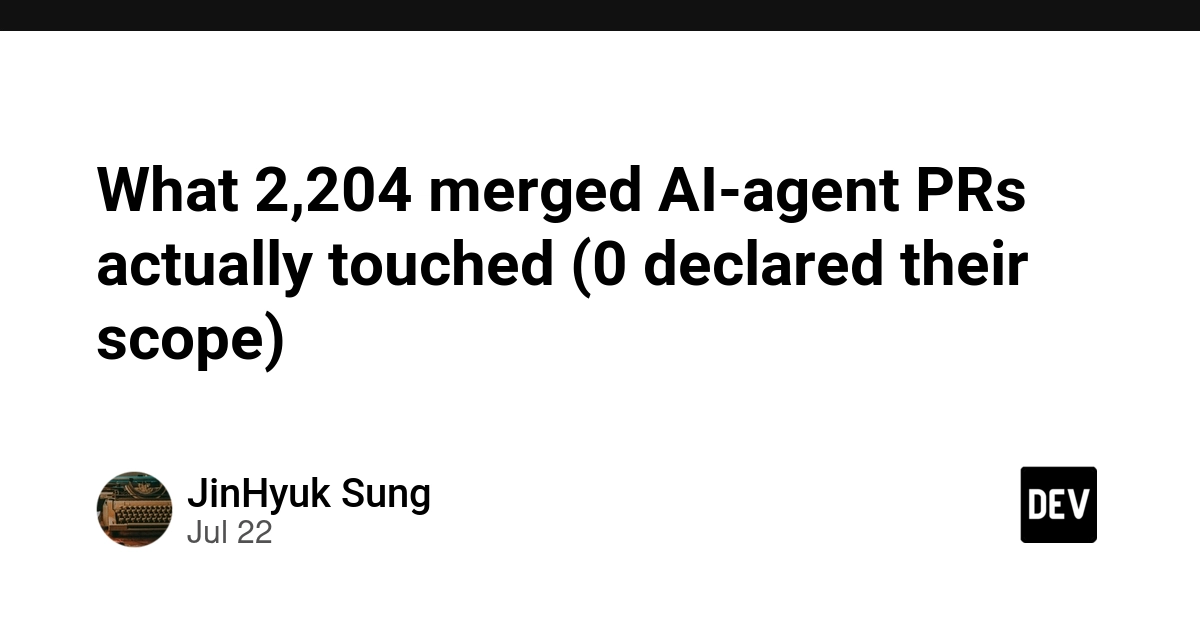 What 2,204 merged AI-agent PRs actually touched (0 declared their scope)
