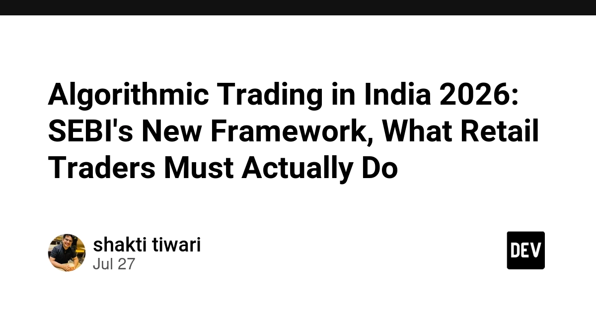 Algorithmic Trading in India 2026: SEBI's New Framework, What Retail Traders Must Actually Do