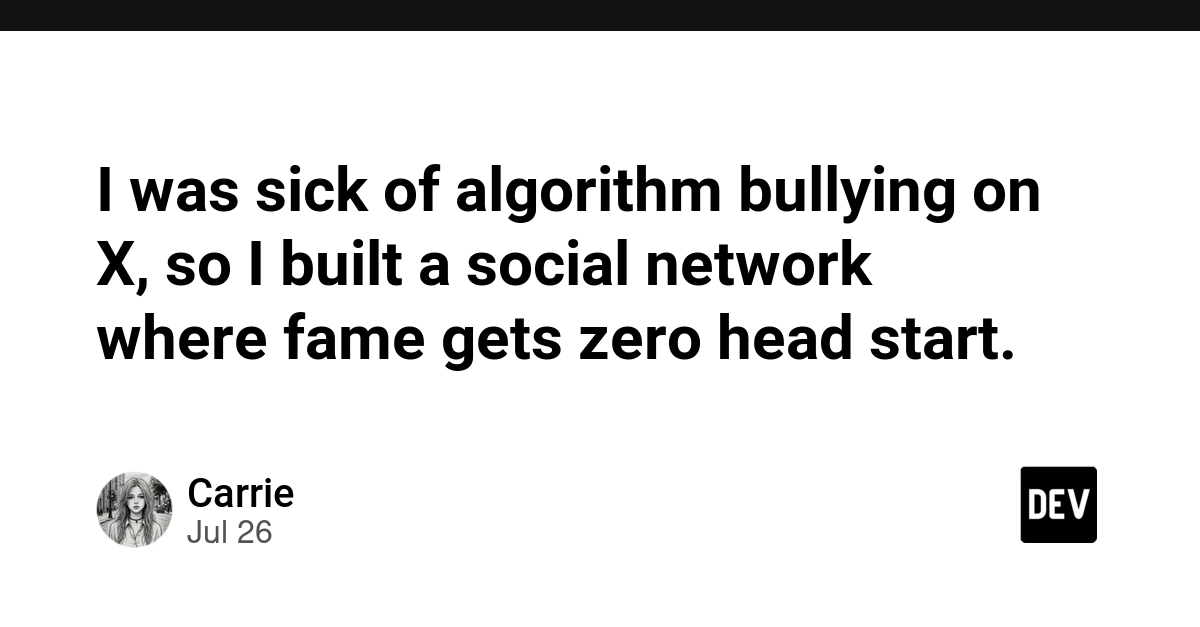 I was sick of algorithm bullying on X, so I built a social network where fame gets zero head start.