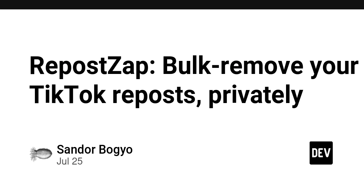 RepostZap: Bulk-remove your TikTok reposts, privately