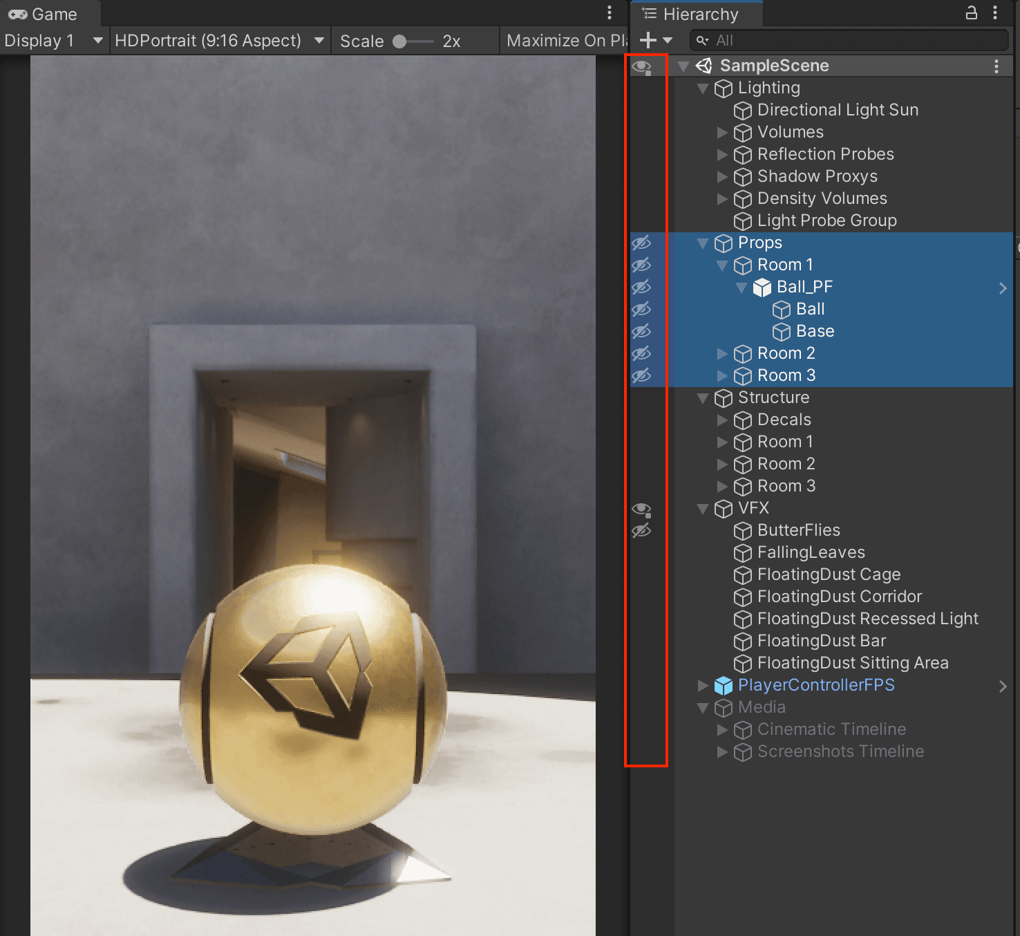 Hide objects