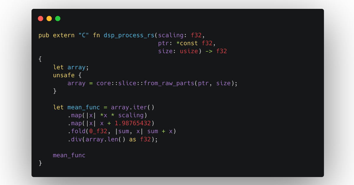 Rust for Low Power Digital Signal Processing