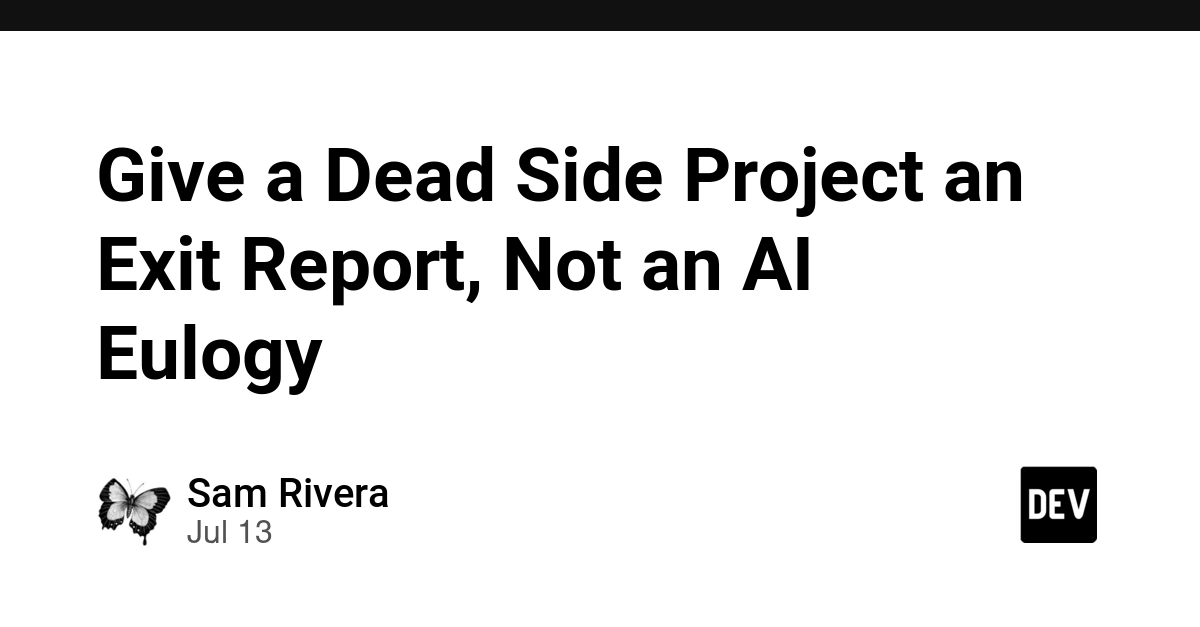 Give a Dead Side Project an Exit Report, Not an AI Eulogy
