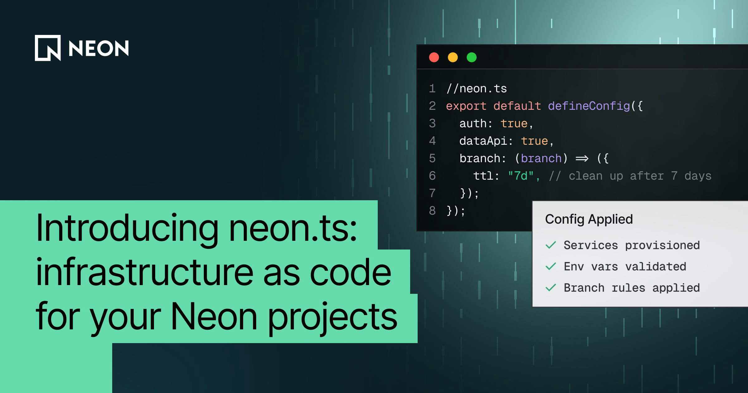 Introducing neon.ts: infrastructure as code for your Neon projects
