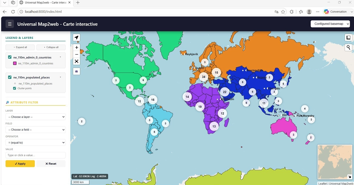 Exporter vos cartes QGIS vers le Web : Présentation du plugin Universal Map2Web