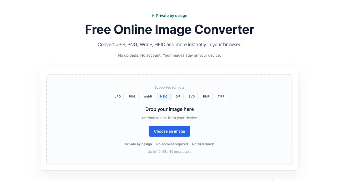 How I Built a Privacy-Friendly Image Converter That Runs Entirely in the Browser