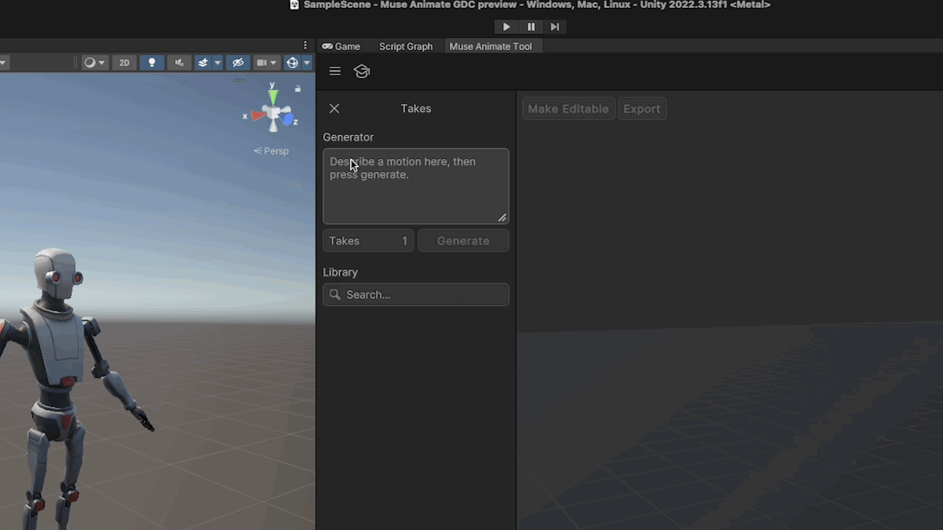 Generating a cartwheel animation, editing, and applying it to a humanoid character