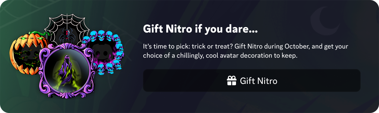 The Halloween Nitro Gifting promo.