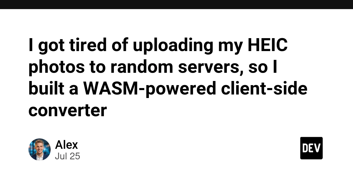 I got tired of uploading my HEIC photos to random servers, so I built a WASM-powered client-side converter