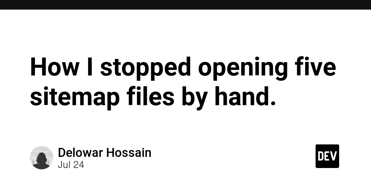 How I stopped opening five sitemap files by hand.