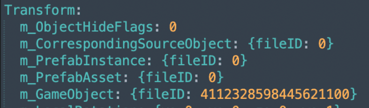 Code of Transform associated with a specific GameObject