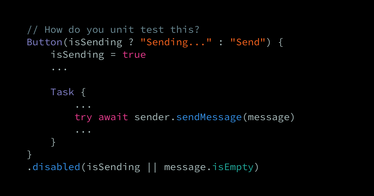 Writing testable code when using SwiftUI