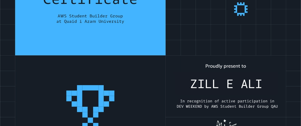 Cover image for DEV WEEKEND with AWS Student Builder Group, QAU Islamabad