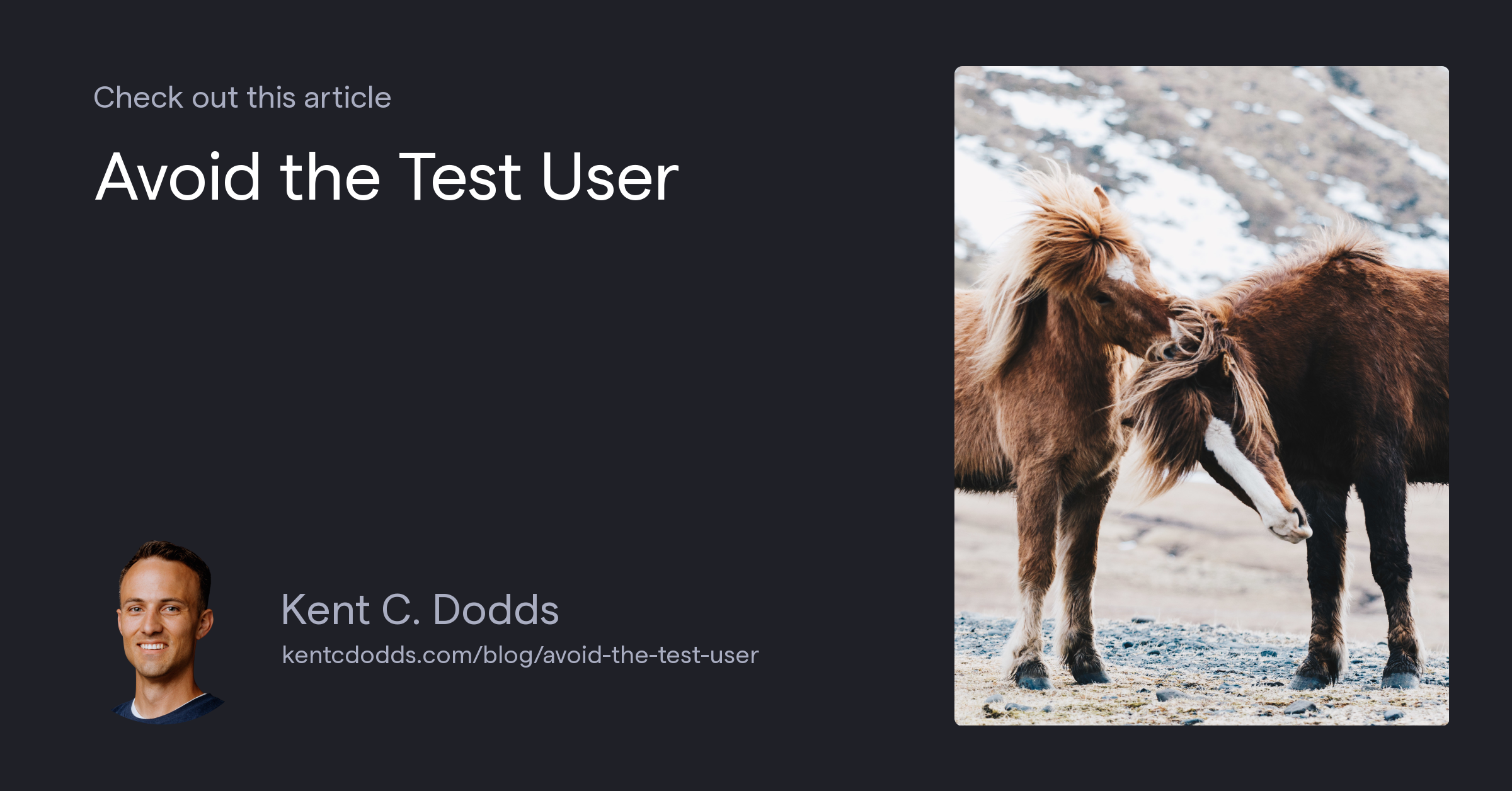 Avoid the Test User