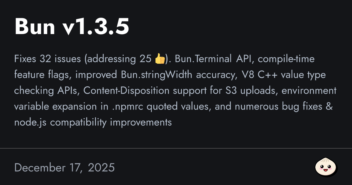 Bun v1.3.5
