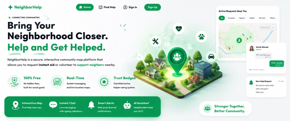 Cover image for Excited to launch my latest full-stack project: NeighborHelp! 🤝✨