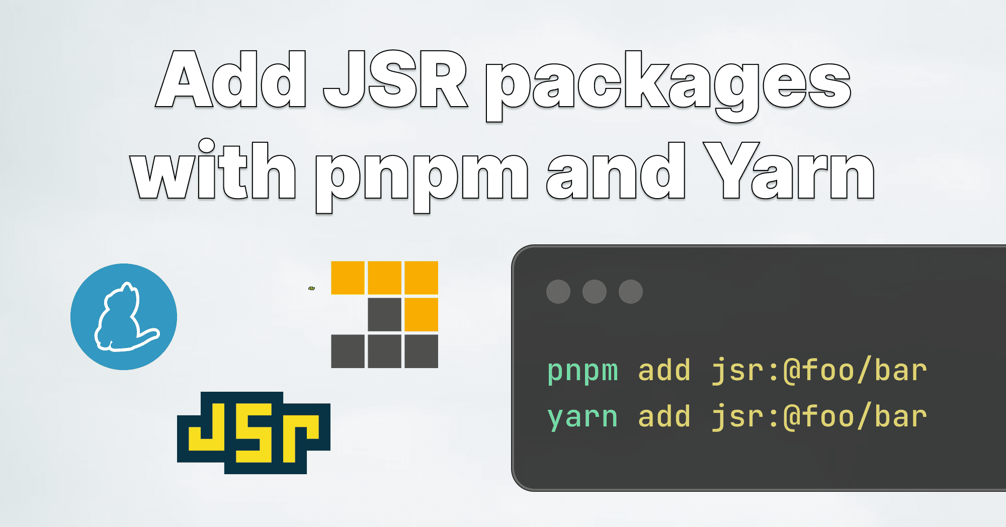 Add JSR packages with pnpm and Yarn