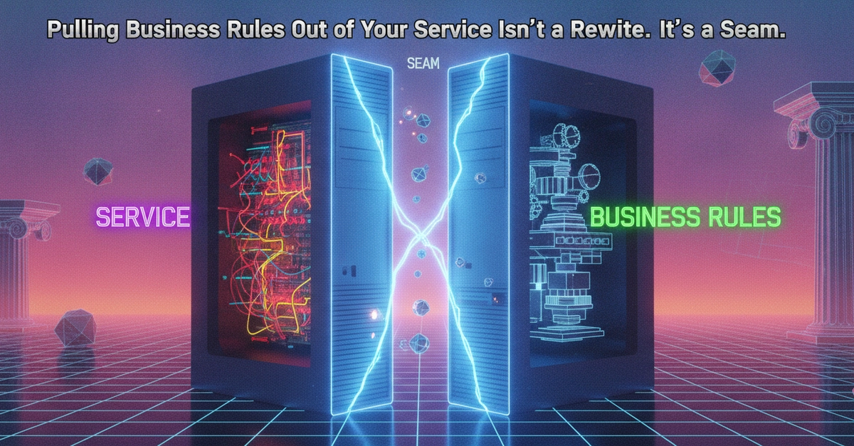 Pulling Business Rules Out of Your Service Isn't a Rewrite. It's a Seam.