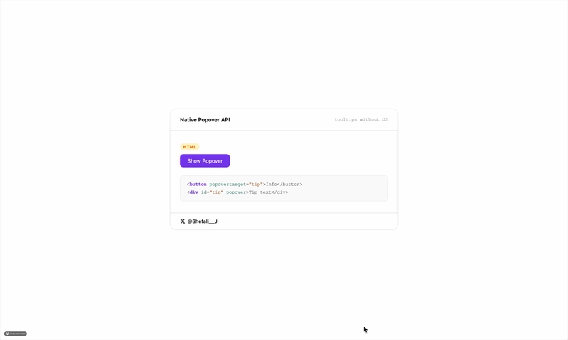 Native Popover API