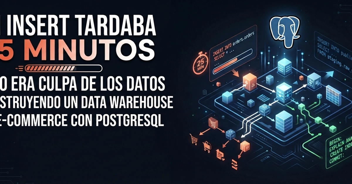 Mi INSERT tardaba 25 minutos y no era culpa de los datos: construyendo un Data Warehouse de e-commerce con PostgreSQL