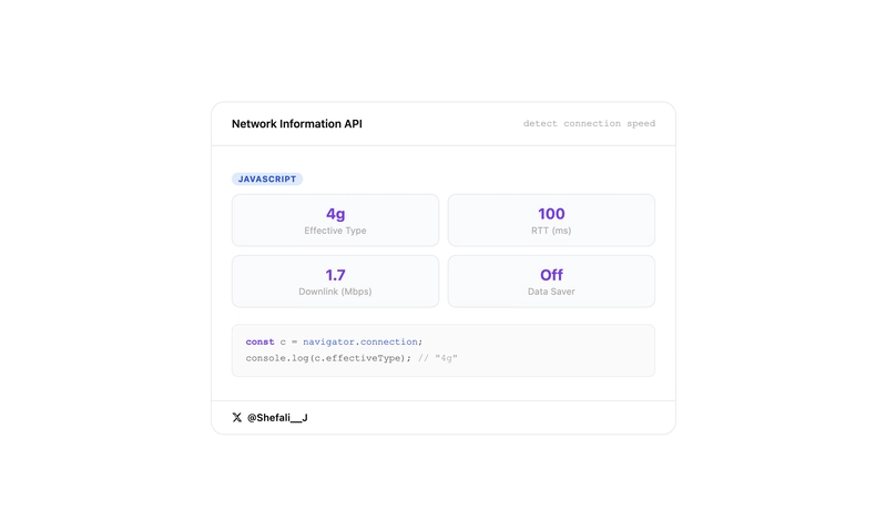 Network Information API - browser native features javascript