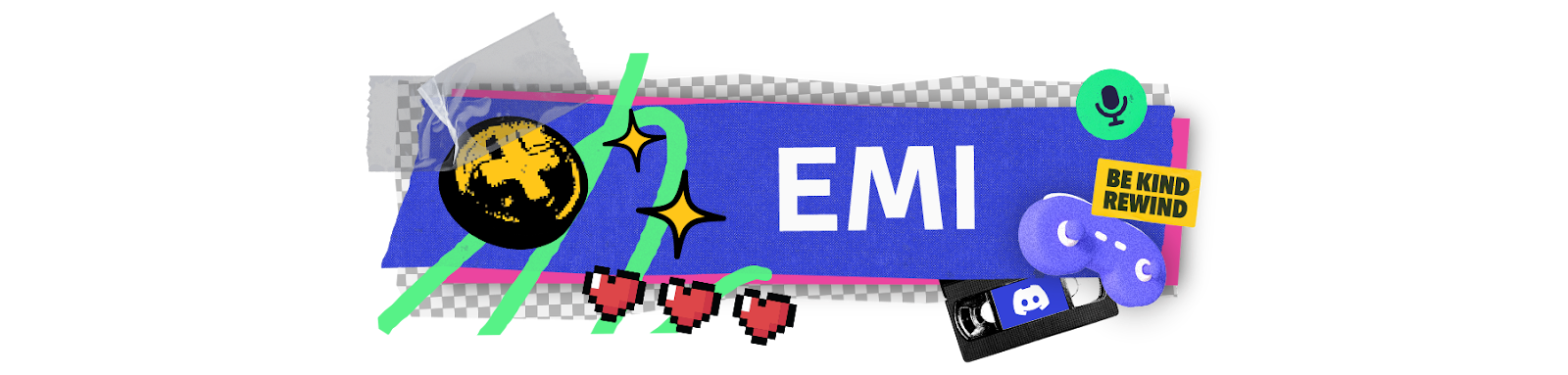 A nameplate that says "Emi."
