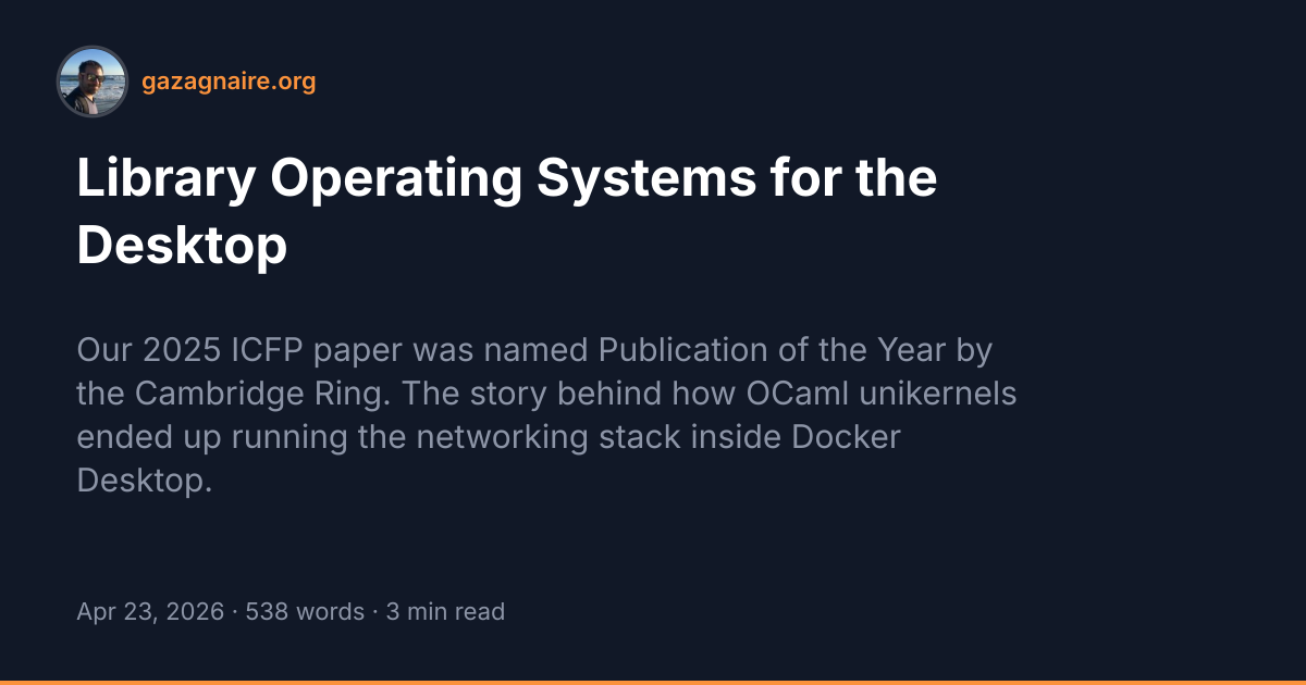 Library Operating Systems for the Desktop