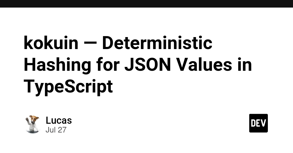 kokuin — Deterministic Hashing for JSON Values in TypeScript