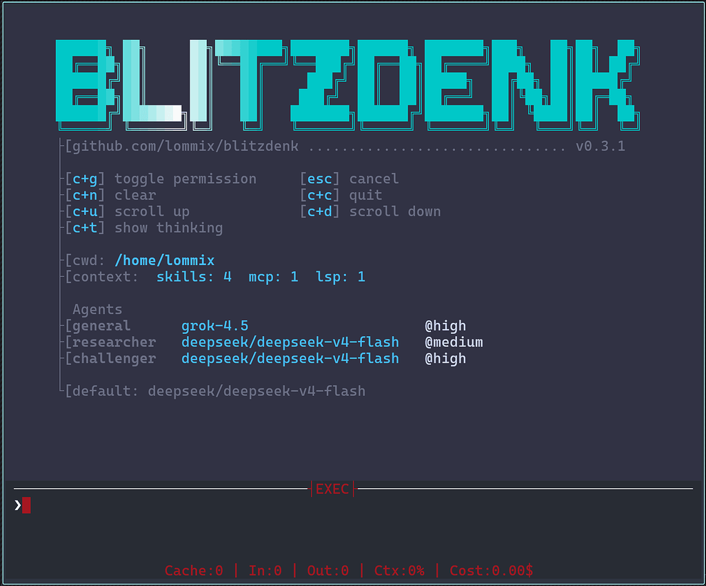 Blitzdenk - AI harness, programmable in Lua