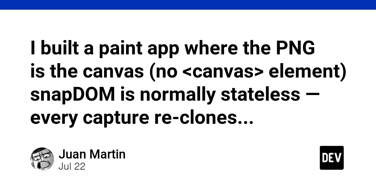 I built a paint app where the PNG is the canvas (no <canvas> element)
snapDOM is normally stateless — every capture re-clones the live element.

https://snapdom.dev/labs/paint-canvas/