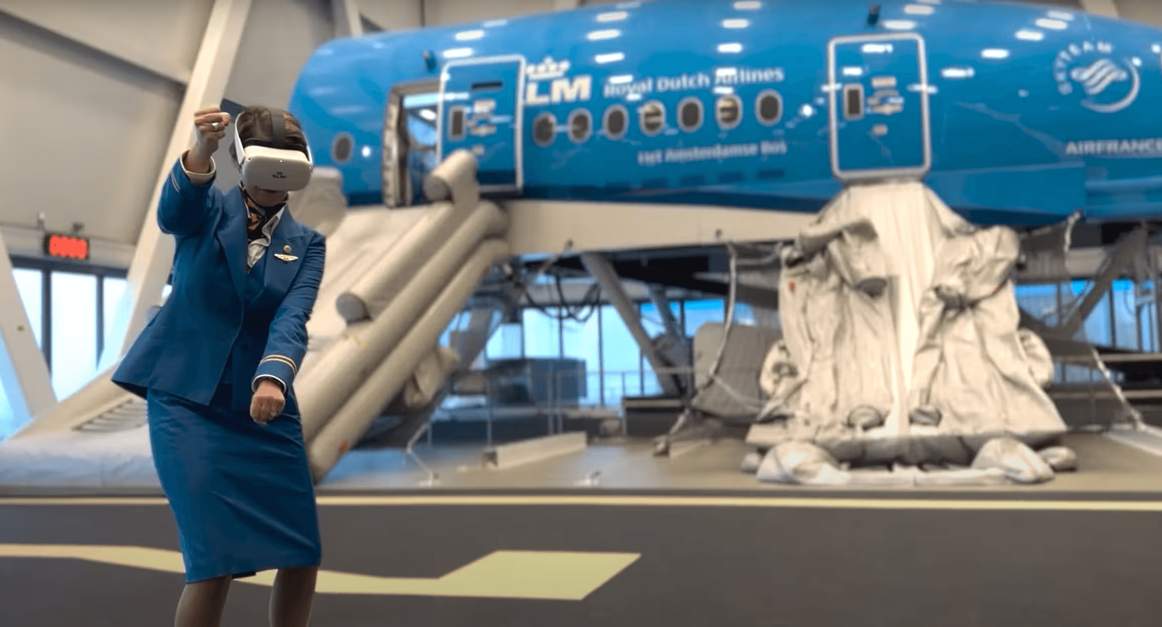 “Air hostess using immersive technology aircraft training”