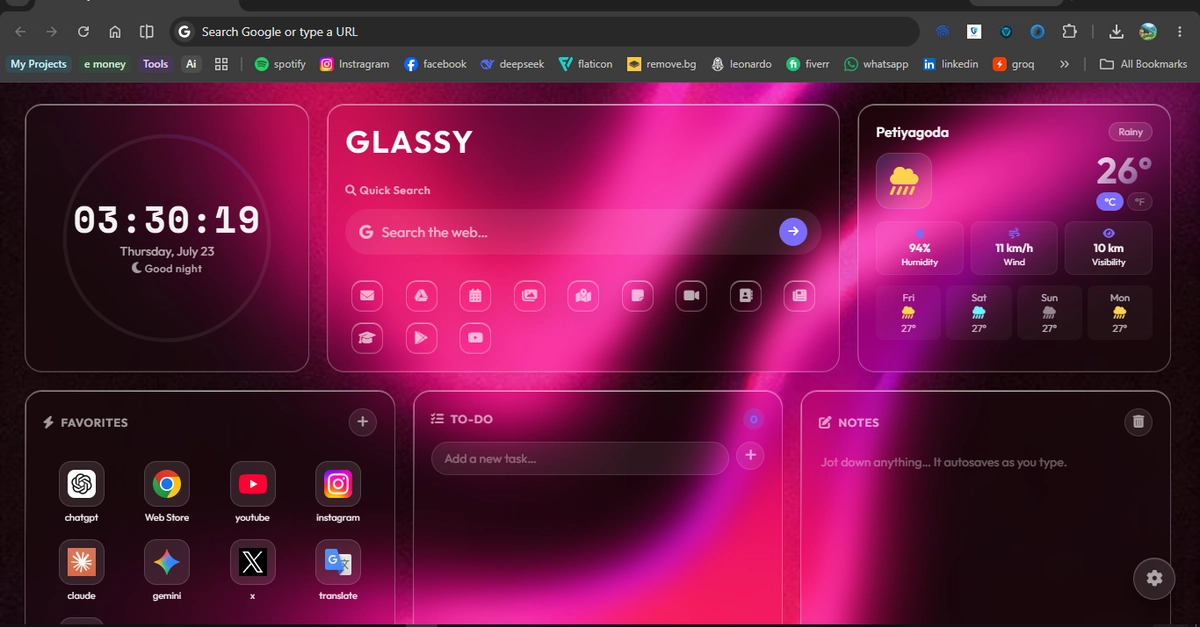 How I built Glassy: A fast, local-first glass new tab extension for Chrome