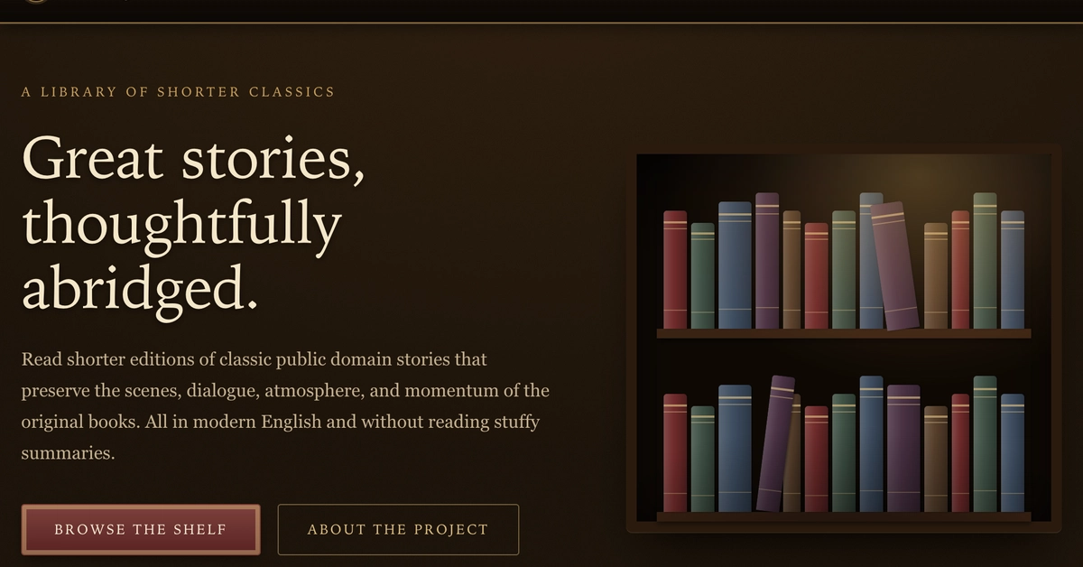 Building Abridged Shelf - Free shorter classic stories
