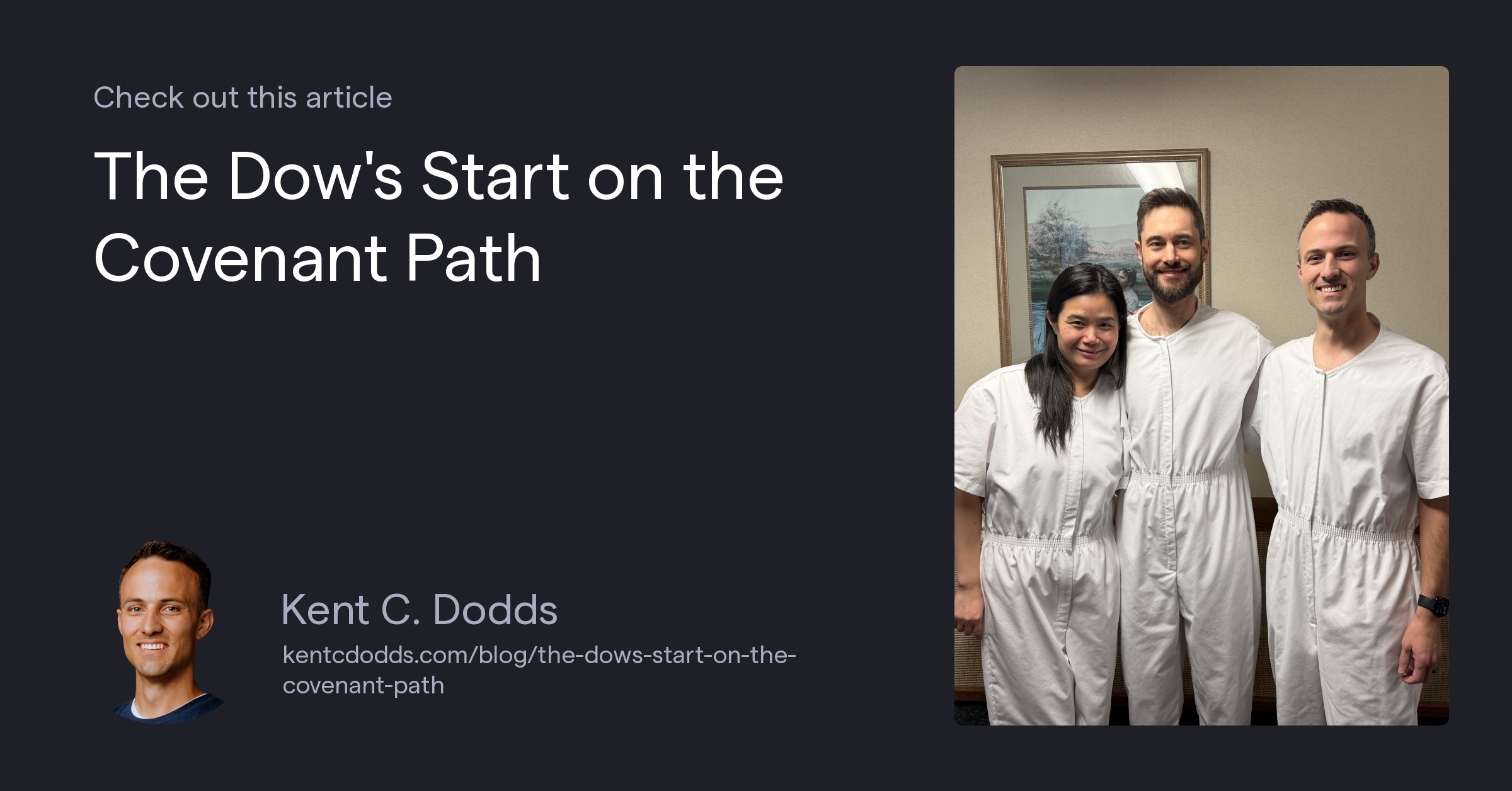 The Dow's Start on the Covenant Path