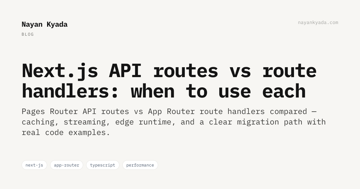 Cover image for Next.js API routes vs route handlers: when to use each