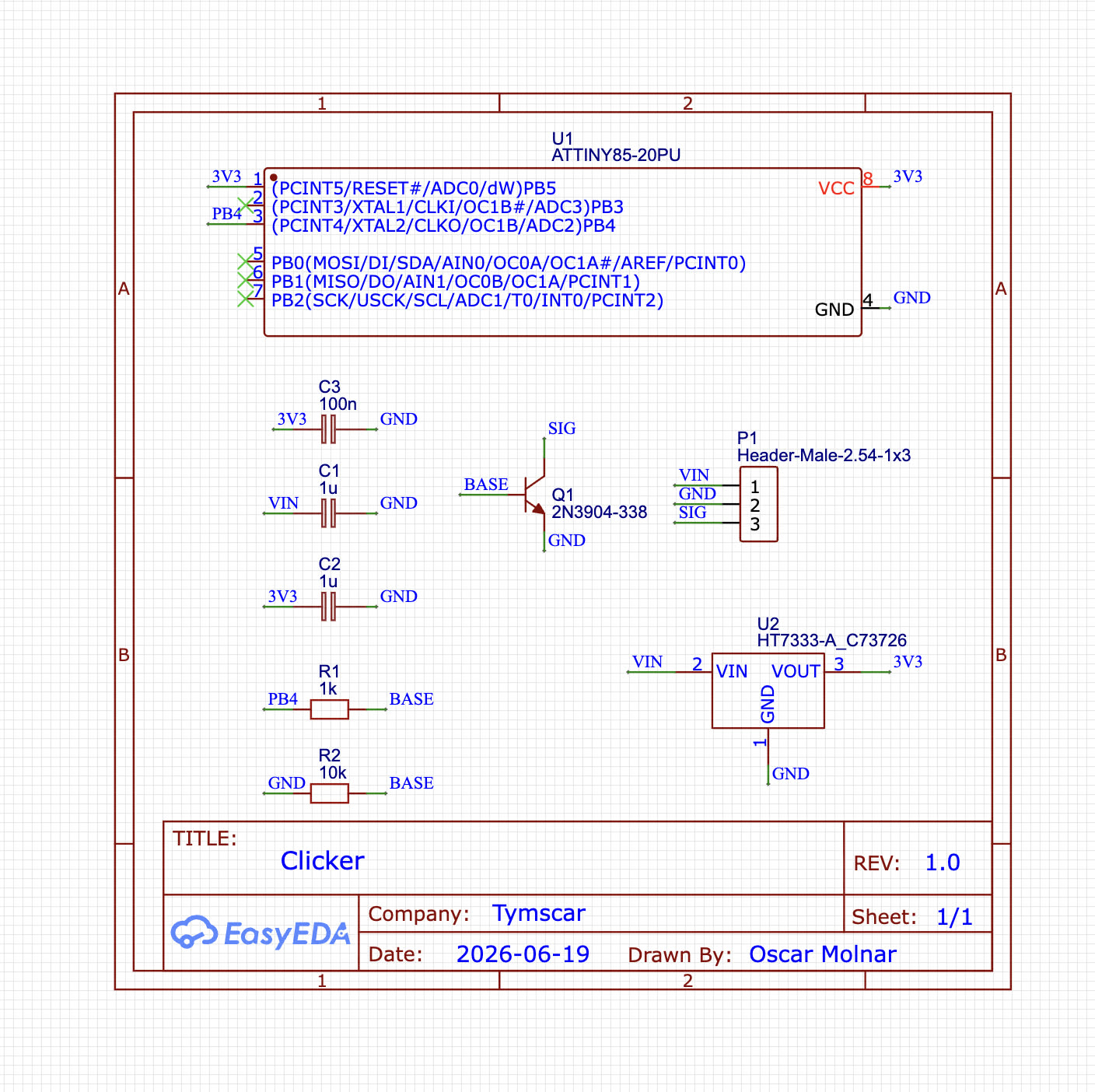 The schematic in EasyEDA