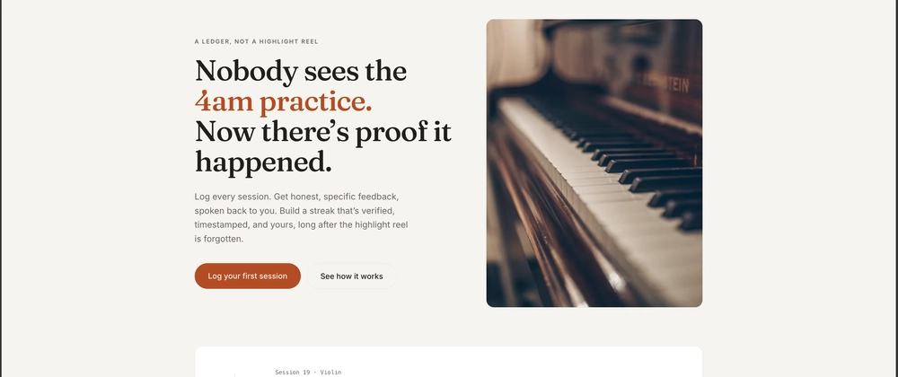 Cover image for Proof of Practice-Nobody Sees the 4 AM Practice. Now There's Proof It Happened.