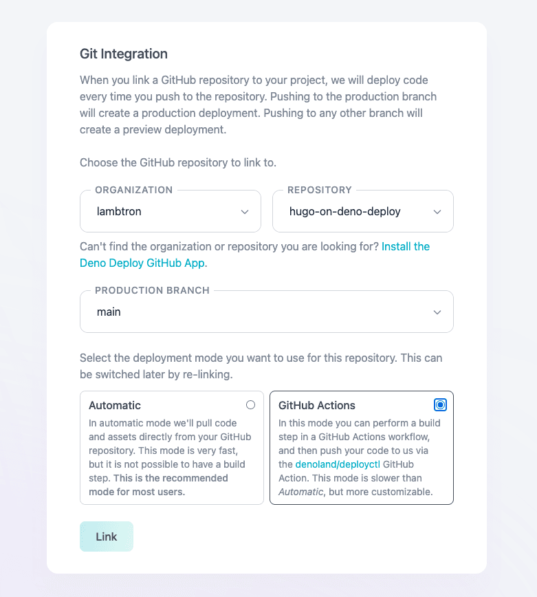 Setting up GitHub Actions with Deno Deploy