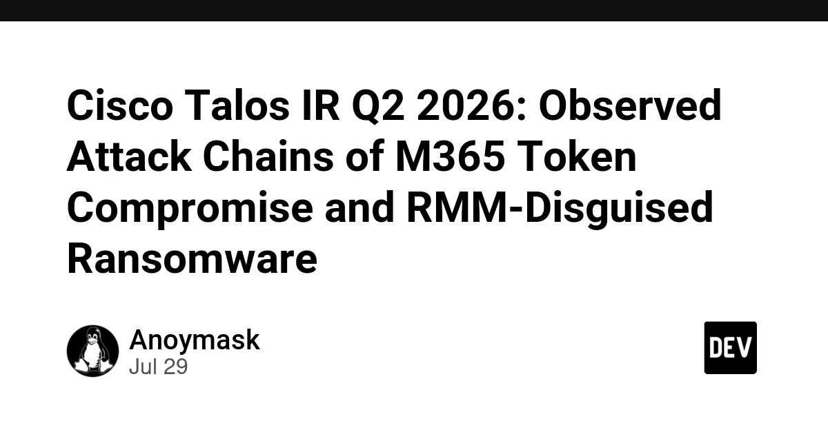 Cisco Talos IR Q2 2026: Observed Attack Chains of M365 Token Compromise and RMM-Disguised Ransomware