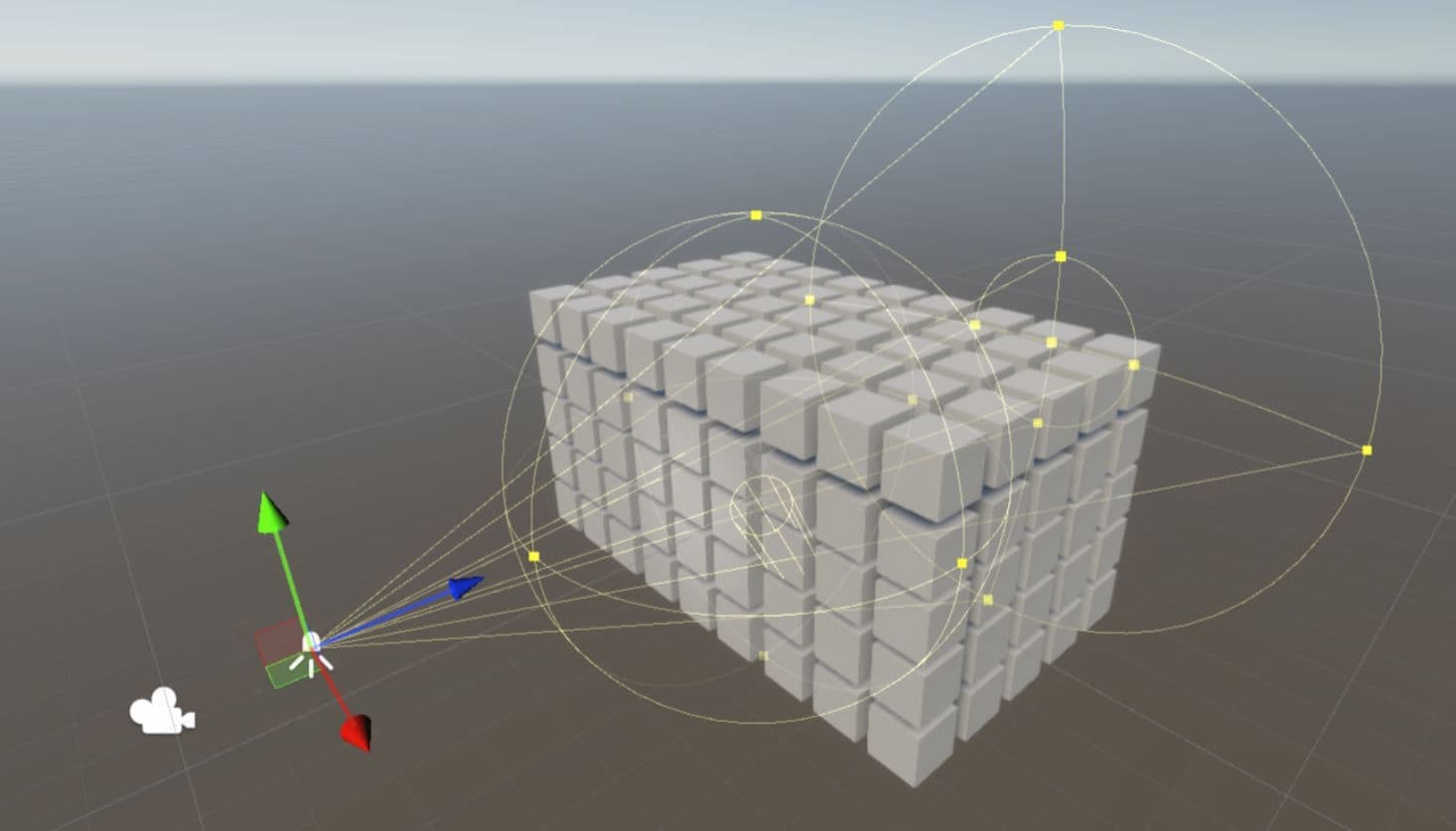 Scene of 225 cubes example
