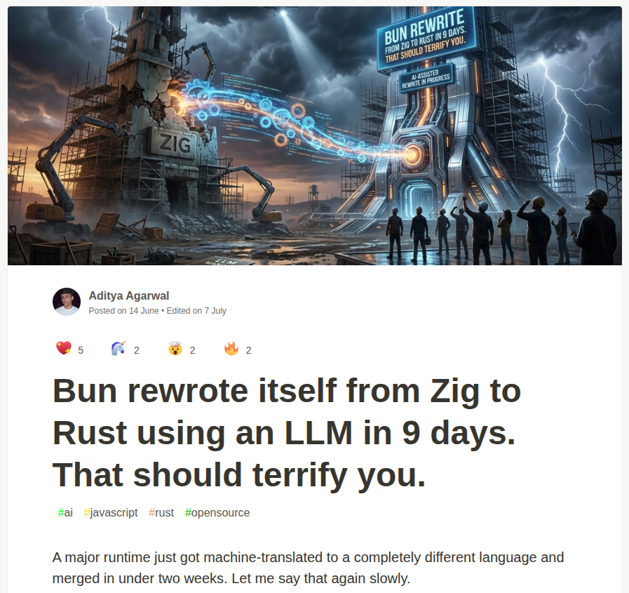 How is the Bun Rewrite in Rust Going?
