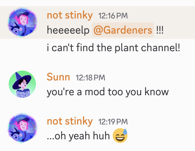A conversation between two moderators.