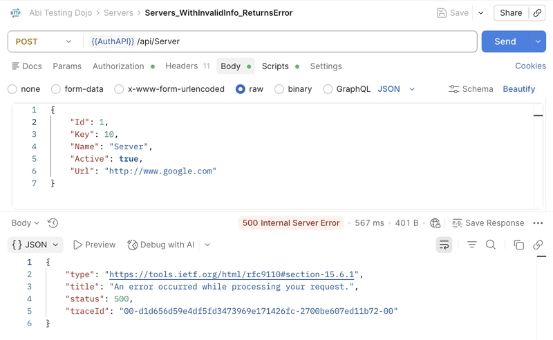 Error 500 with duplicated Id