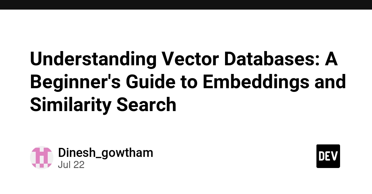 Understanding Vector Databases: A Beginner's Guide to Embeddings and Similarity Search