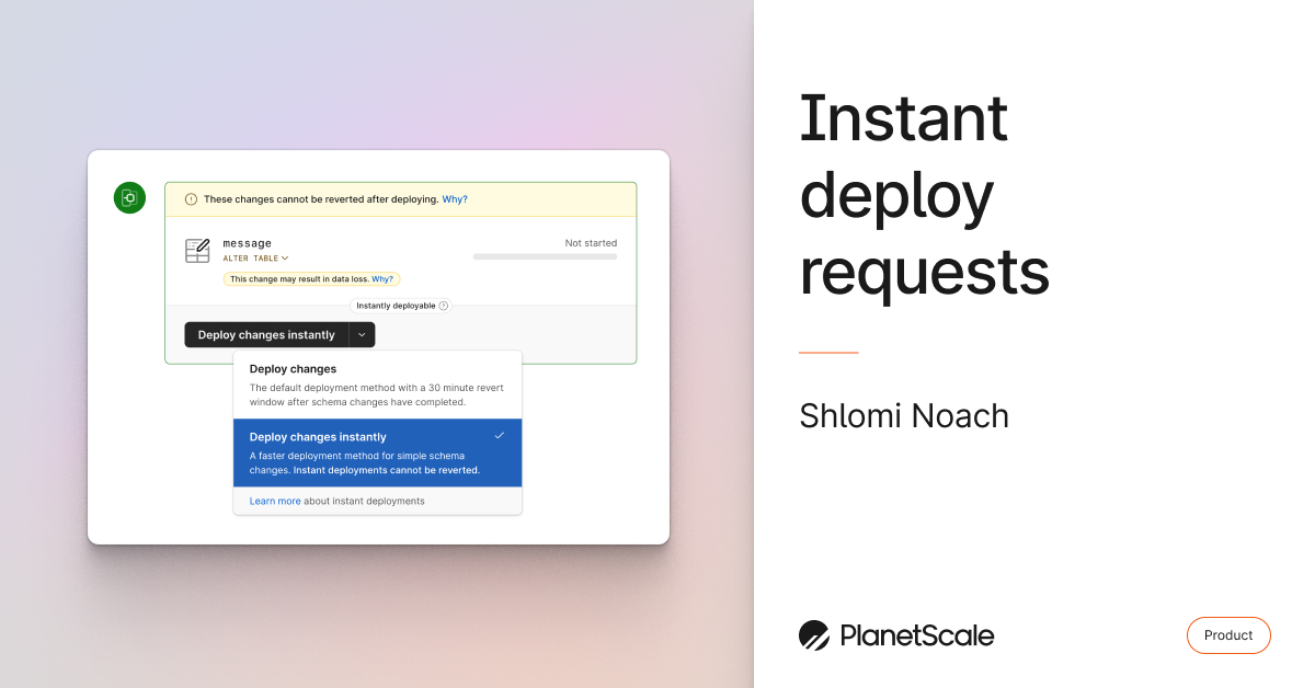 Instant deploy requests