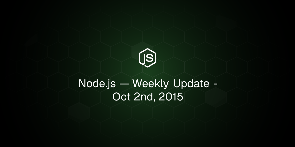 Weekly Update - Oct 2nd, 2015