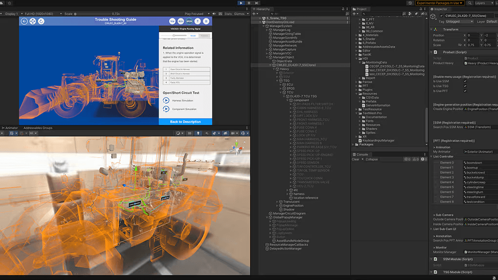 “maintaining heavy machinery using AR inspection toolkit application”