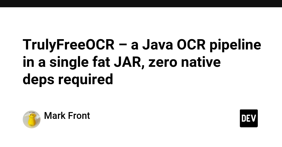 TrulyFreeOCR – a Java OCR pipeline in a single fat JAR, zero native deps required